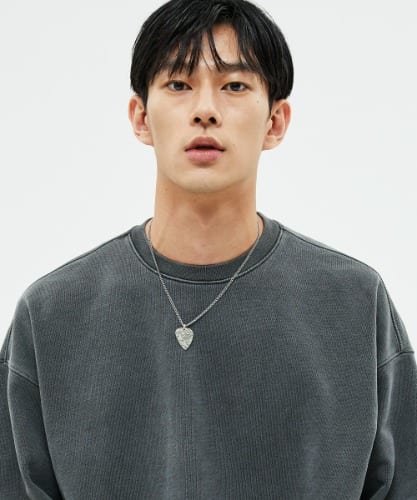 980g 피그먼트 맨투맨-챠콜