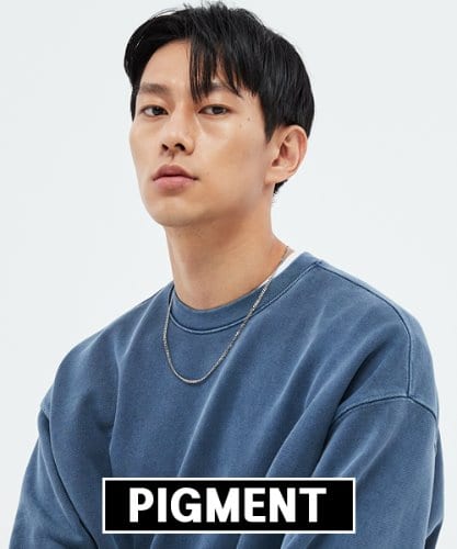980g 피그먼트 맨투맨 -미드나잇 블루