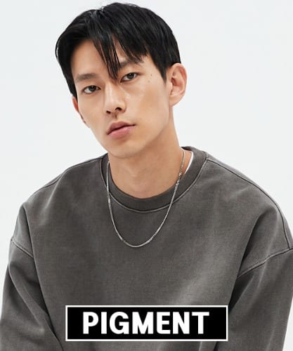 980g 피그먼트 맨투맨-오크 브라운