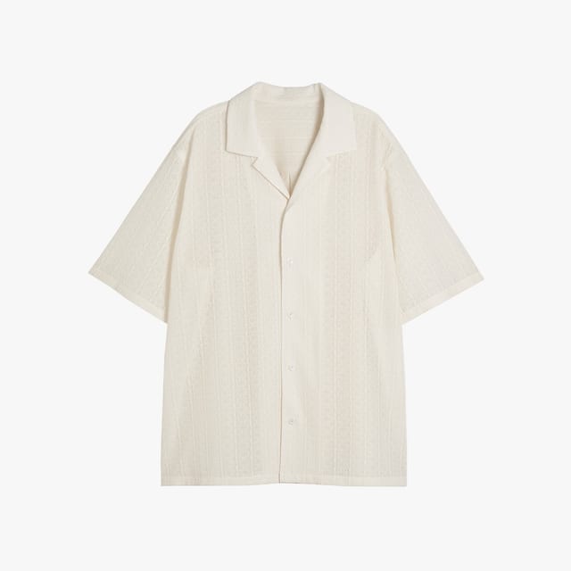 Stranger Relax Fit Lace Short Sleeve Shirt (Cream)
