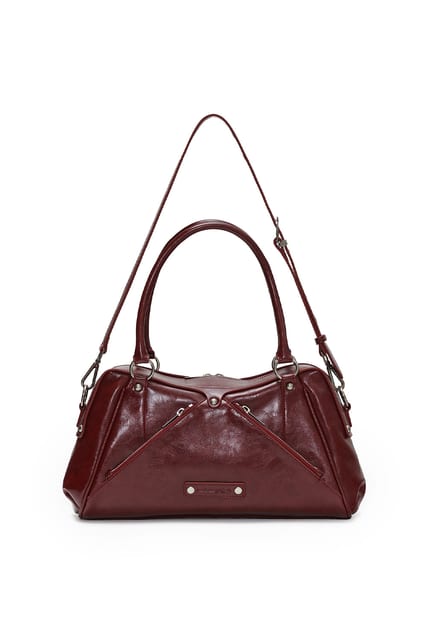 FAUX LEATHER M.O.S BAG, BURGUNDY