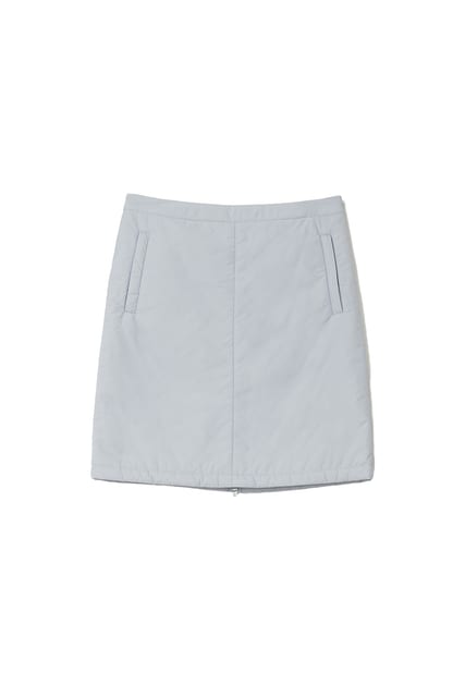 PADDED MIDI SKIRT, LIGHT GRAY