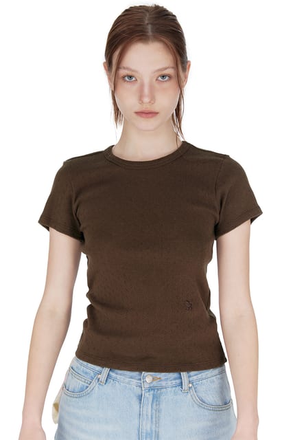 SUNBURN BASIC T-SHIRT, BROWN PUNCHING
