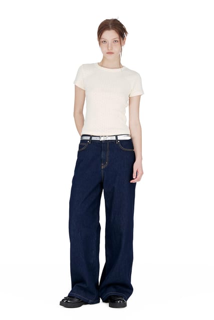 SUNBURN BASIC T-SHIRT, IVORY PUNCHING