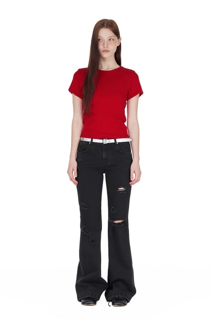SUNBURN BASIC T-SHIRT, RED PUNCHING