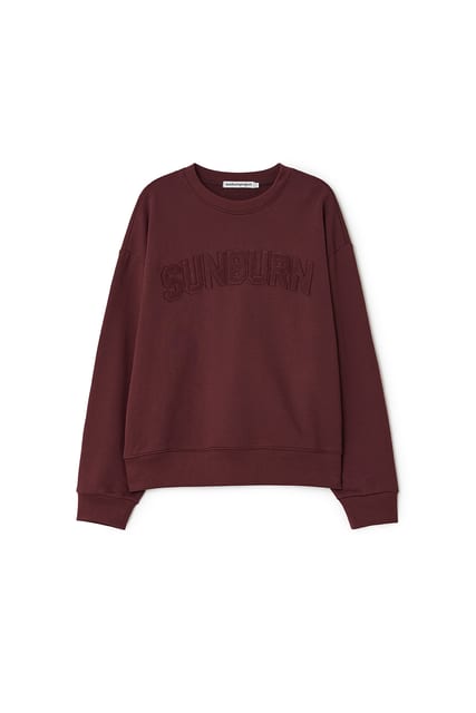 SUNBURN LOGO PATCH SWEATSHIRT, BURGUNDY