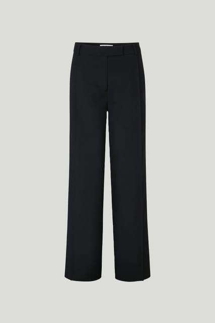SIDE PIN TUCK PANTS _ BLACK