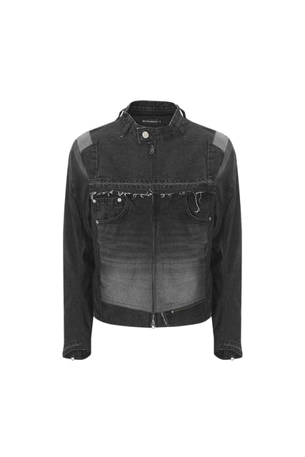 surgery denim biker jacket 'black'
