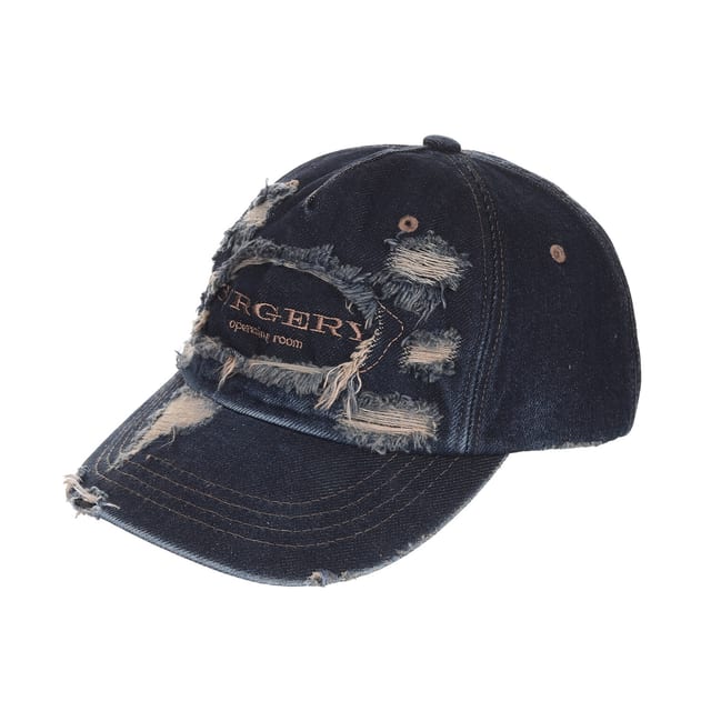surgery destroyed denim cap 'indigo denim'