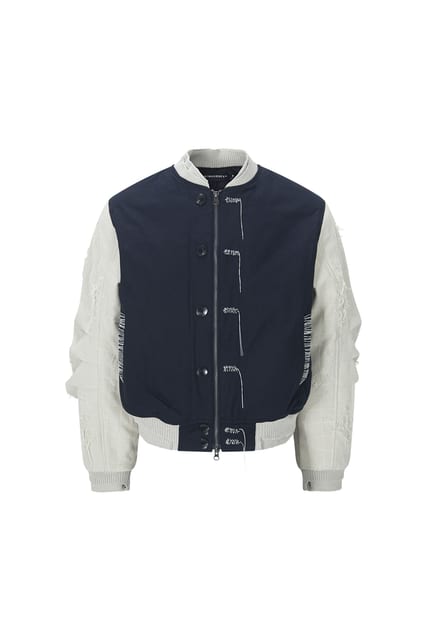surgery scarline varsity jacket navy/ivory