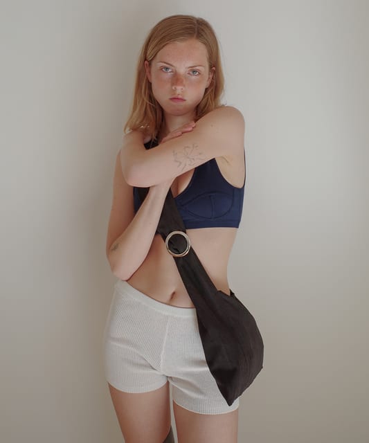Buckle Stripe Bag (Black)