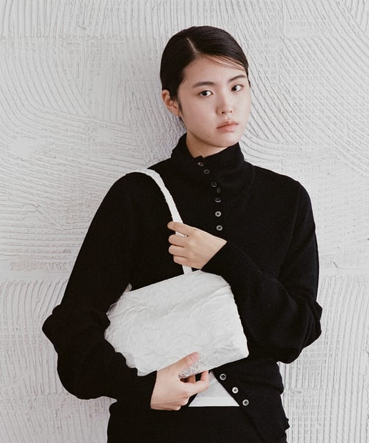 tae jacquard shoulder bag (cream)