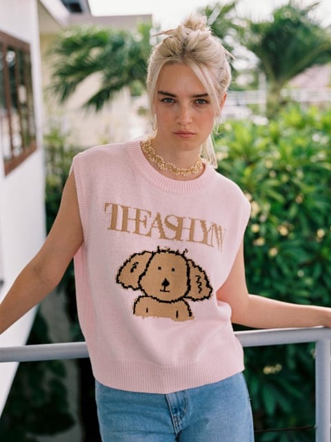 PAM COTTON KNIT VEST_PINK