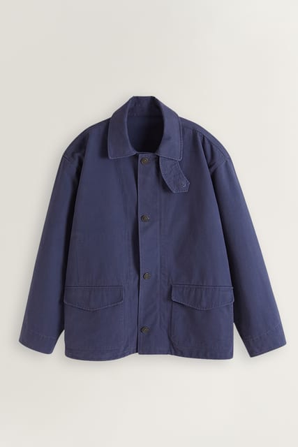 Easc Washed Cotton Trucker Jacket - Relaxed Fit (Flint Stone)