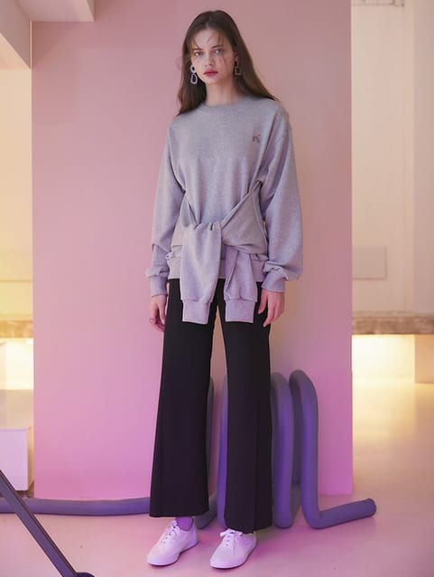 FRONT SLIT PANTS_BLACK