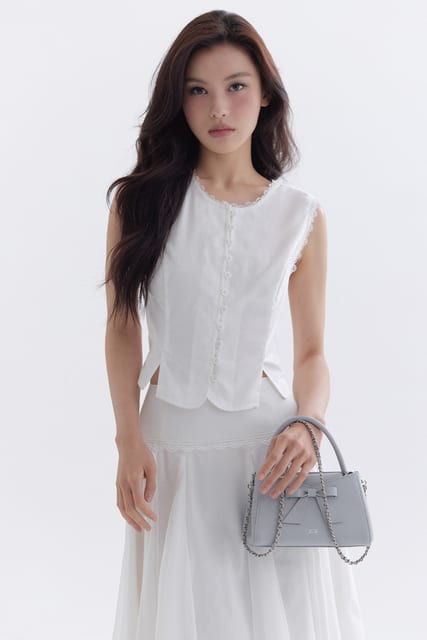 Poem Button Vest (Ivory)