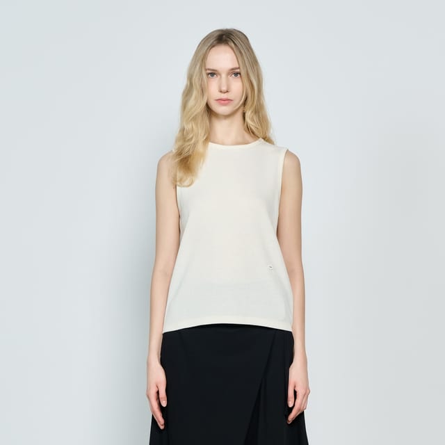 Waffle Sleeveless Cream