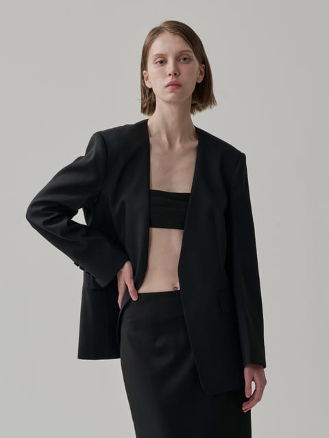 Carreris belted jacket (Black)