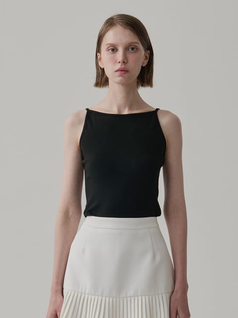 Halter neck sleeveless top (Black)
