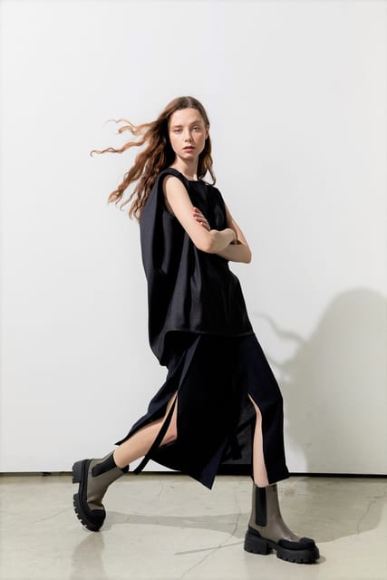 flutter slit skirt