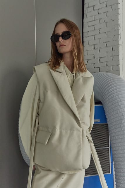 GOOSE PADDING VEST IVORY
