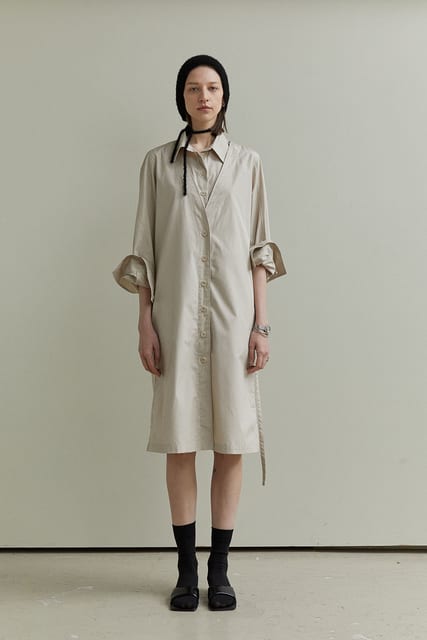 ITALY COTTON OUTER DRESS BEIGE