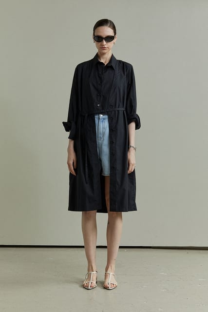 ITALY COTTON OUTER DRESS BLACK