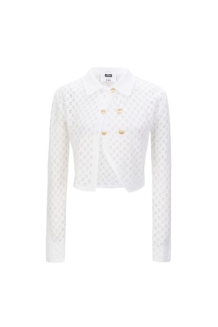 [Runway] Grid Unbalance Knit Cardigan