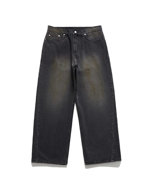 CURVED WIDE DENIM / BLACK