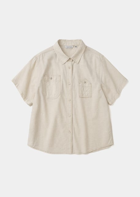concho chambray work s/s shirt(womens) ivory