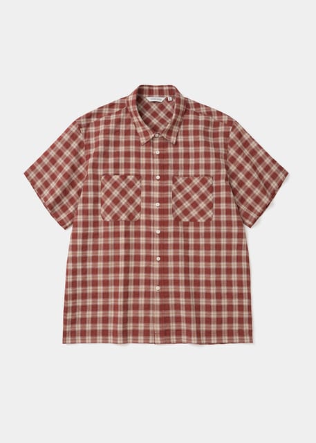 vintage check s/s shirt red check