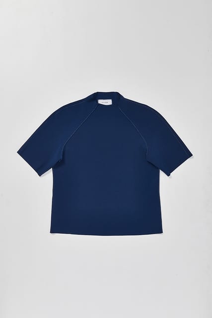 High-Neck Sweat Shirt_Deep Blue