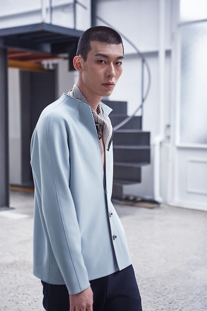 Single-Breasted High-Neck Jacket