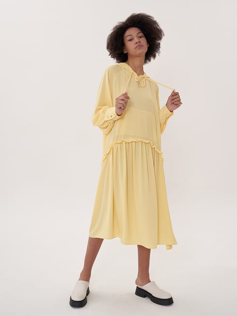 hooded maxi dress_yellow