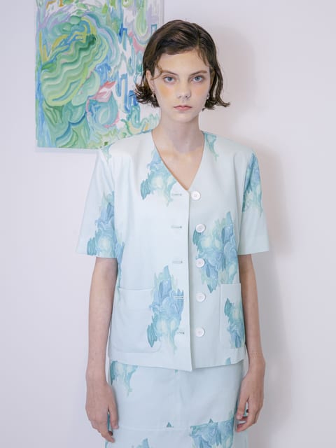 v-neck half sleeve jacket_pattern