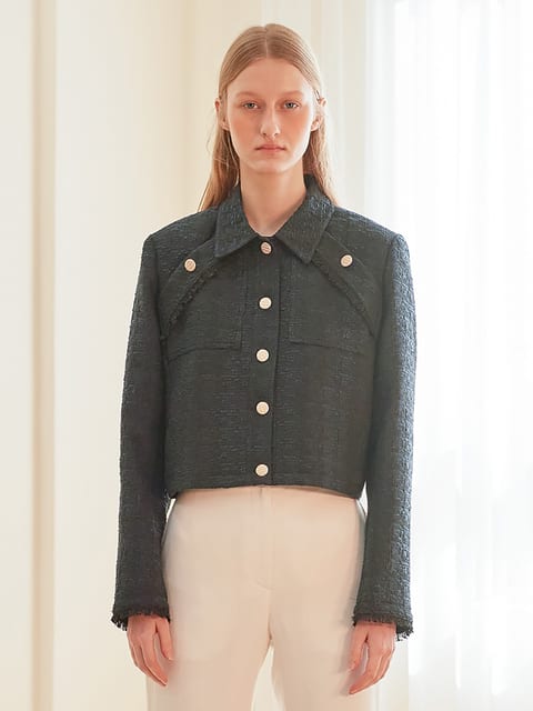[LINE] Tweed Line Jacket (Navy)