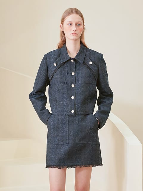 [LINE] Tweed Line Skirt (2colors)