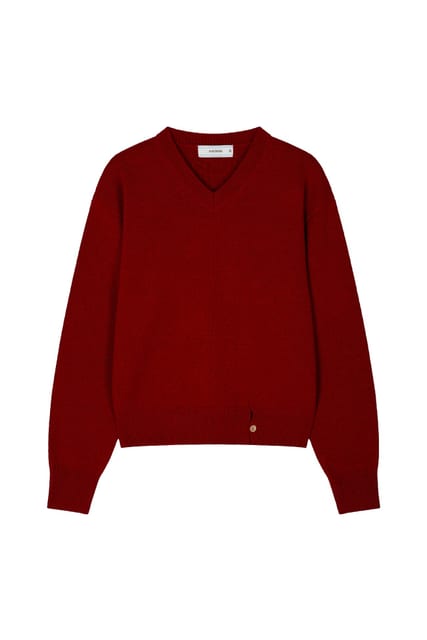 High Tide V-neck Knit - Red