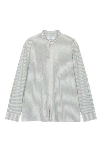 Valley China Collar Stripe Shirts - Vanilla Sky