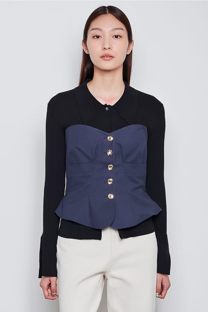 Marine Bustier - Navy