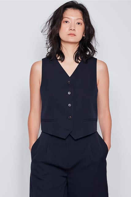 Navy Wool Vest