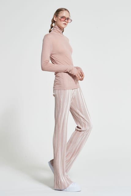 Pleats Banding-Waist Slim Pants WBAFPA002LP