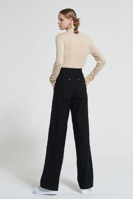 Stitch-Over Cotton Pants
