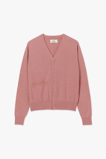 Rover Wool Cardigan 02, Melange Light Pink