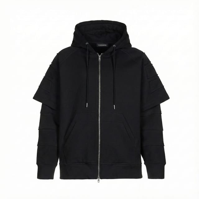 NASA ZIP HOODIE BLACK