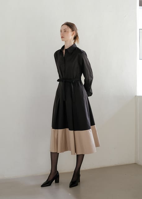 CONTRAST COLOR HEM DRESS