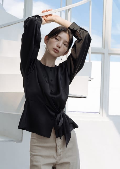 TIE WAIST BLOUSE