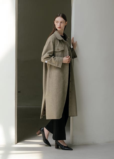 WOOL BLEND SHIRT COAT
