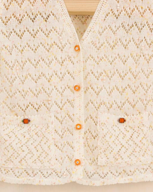 Flowery Rain Hand-beaded Knit Cardigan