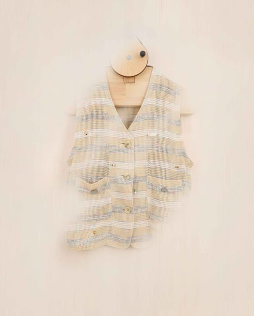 Rural Scene Hand-beaded Knit Vest